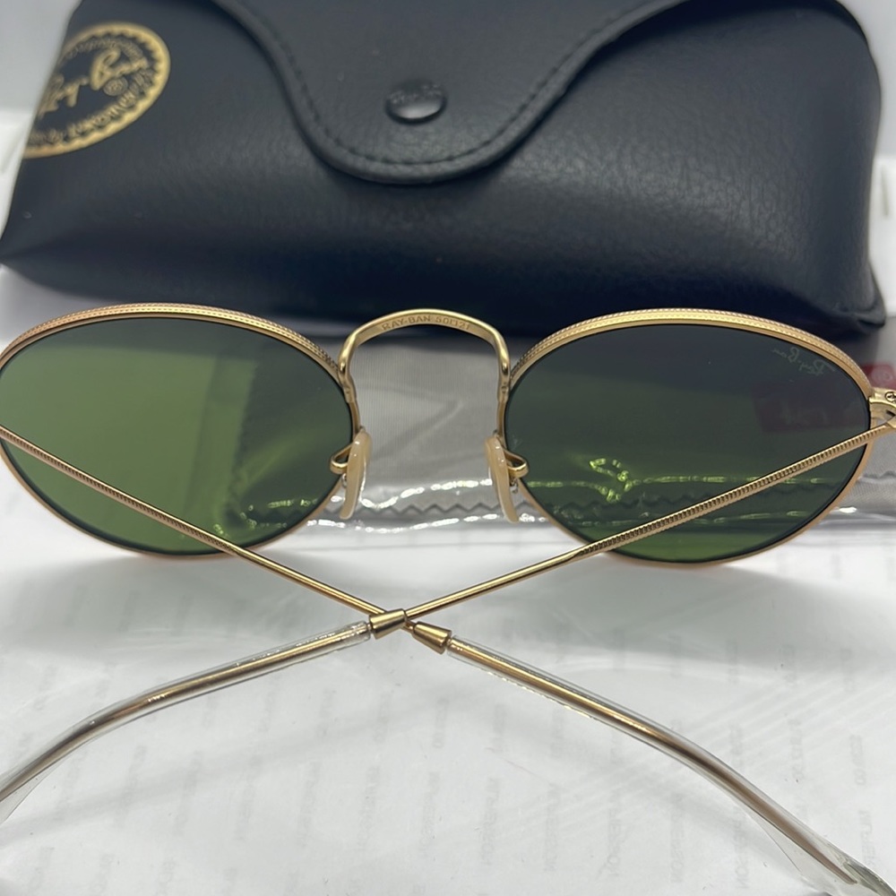 BNWT Rayban Round RB3447 Gold/Blue mirror 50-21-145 - Picture 7 of 9